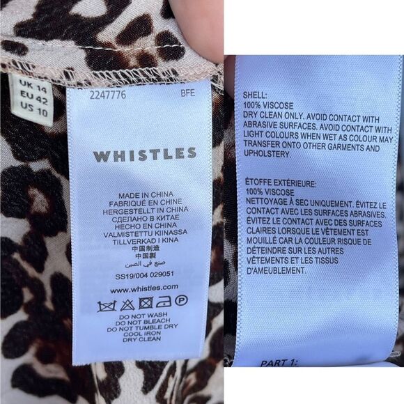 WHISTLE ANIMAL PRINT ESME DRESS SIZE 10 - Picture 14 of 17